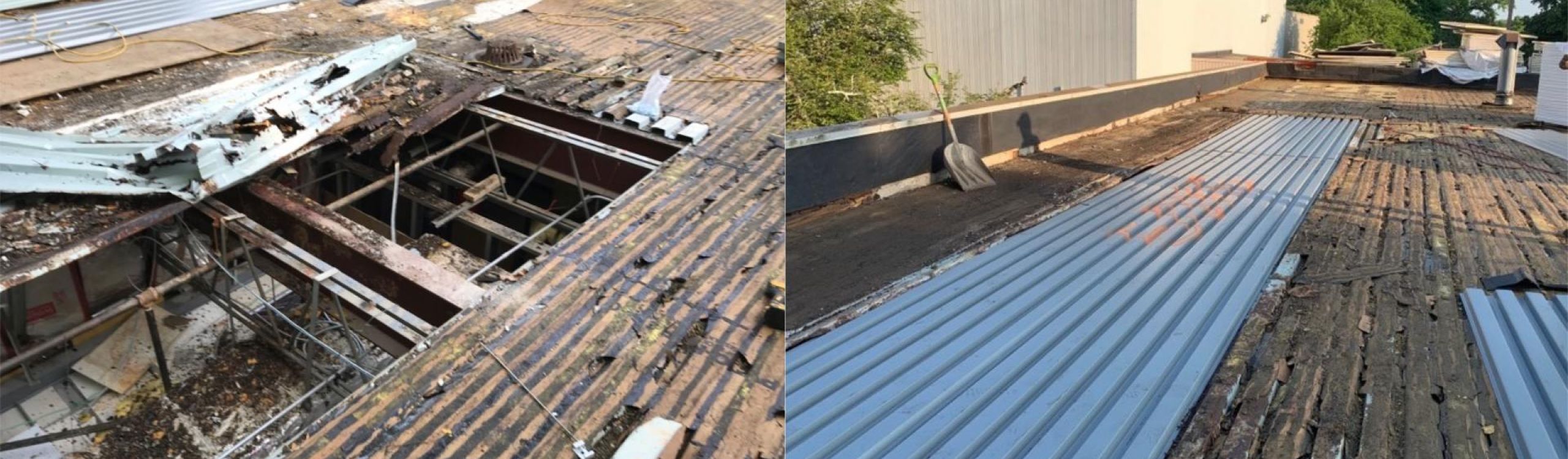 Commercial roof repair, deck replacement