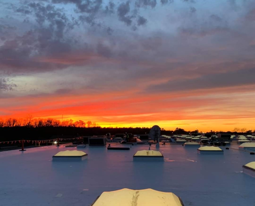 Roof at sunset
