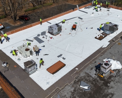 Workers on roof