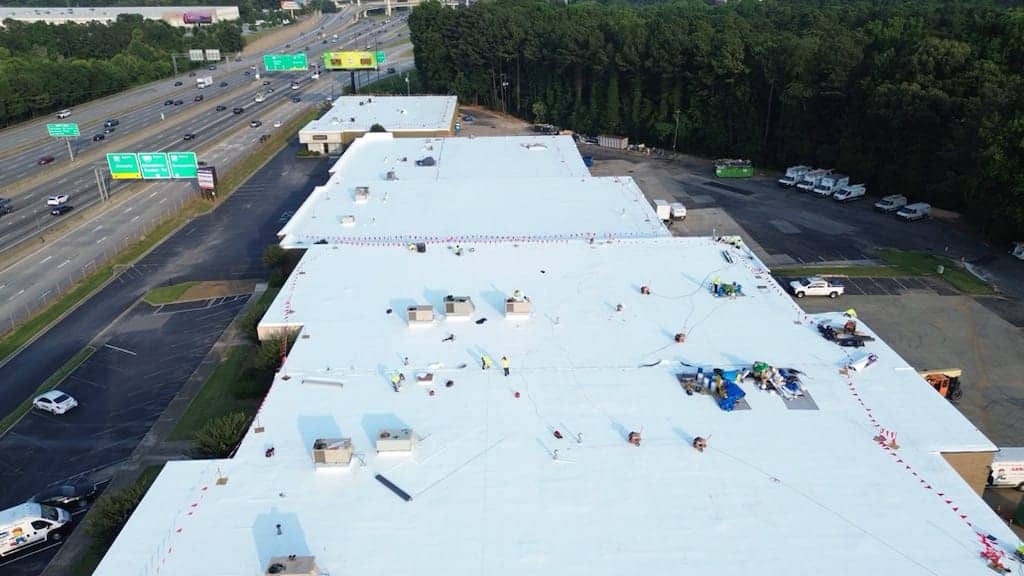 Flat white roof