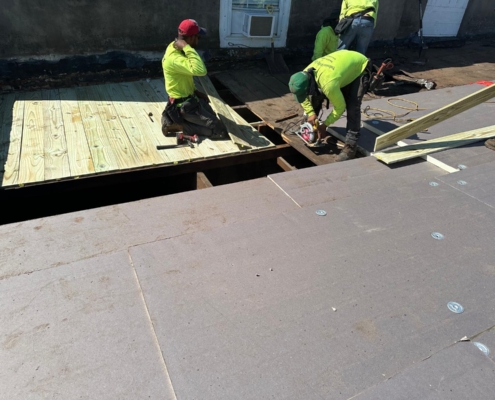 Workers on roof