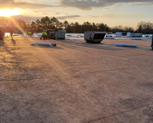 Side View Roof At Sunset Or Sunrise
