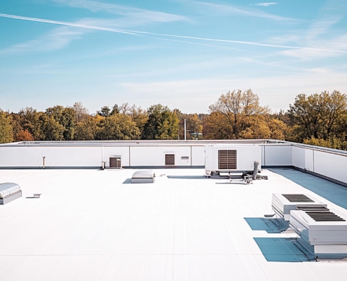 Flat White Commercial Roof