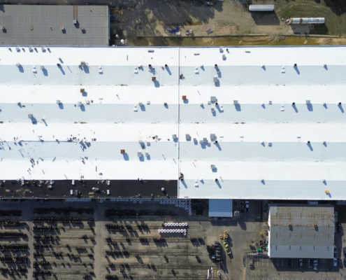 Top Down View Of Commercial Roof