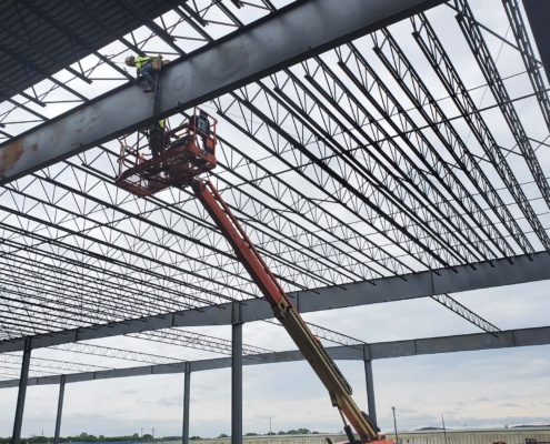 New Roof Being Installed In Commercial Building